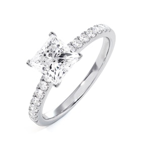 2.10ct Katerina Lab Princess Diamond Engagement Ring 18KW Gold F/VS1