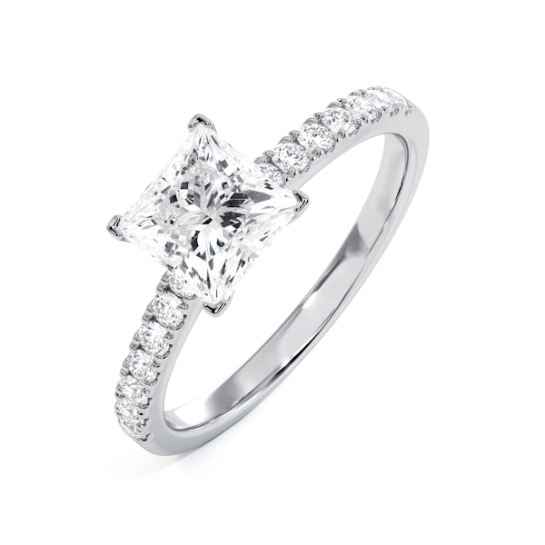 Katerina Lab Princess Diamond Engagement Ring 18KW Gold 1.55ct F/VS1 - Image 1