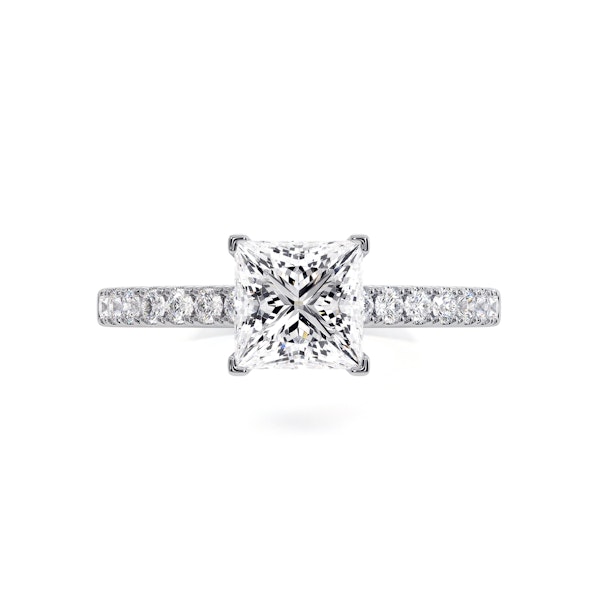 Katerina Lab Princess Diamond Engagement Ring Platinum 1.55ct F/VS1 - Image 2
