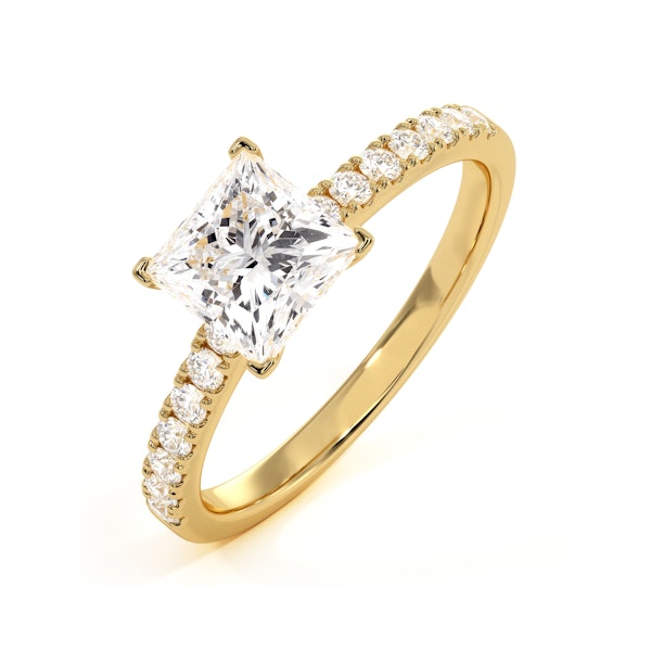 2.10ct Katerina Lab Princess Diamond Engagement Ring 18K Gold F/VS1 - Image 1