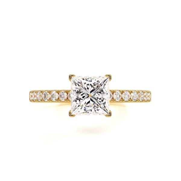 2.60ct Katerina Lab Princess Diamond Engagement Ring 18K Gold F/VS1 - Image 2