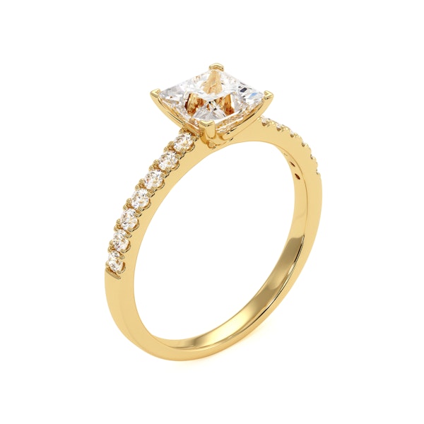 2.10ct Katerina Lab Princess Diamond Engagement Ring 18K Gold F/VS1 - Image 4