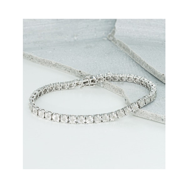 Silver Diamond Set 1.00ct Tennis Bracelet - Image 5