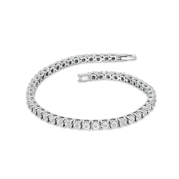 Silver Diamond Set 0.57ct Tennis Bracelet - Image 2