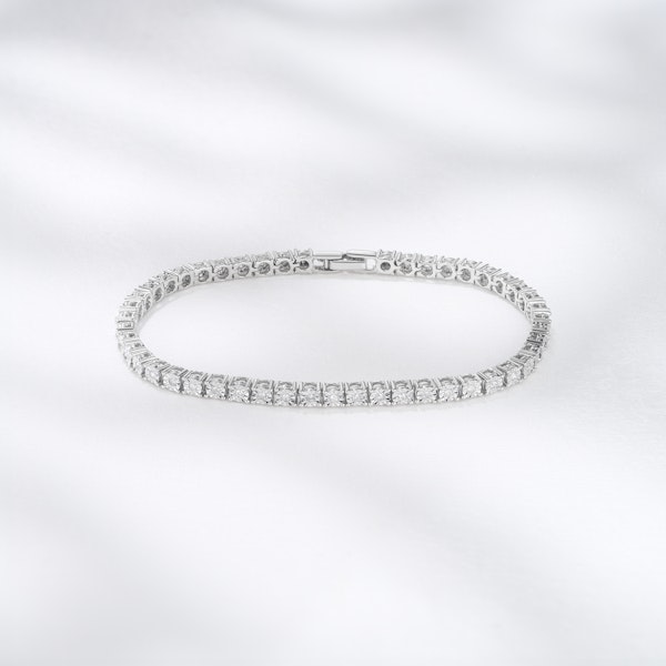 Silver Diamond Set 0.57ct Tennis Bracelet - Image 5