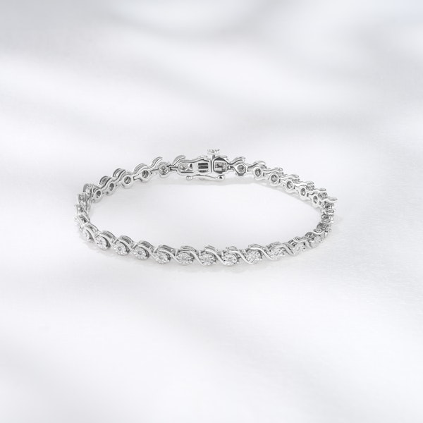 0.19ct Diamond and Silver Twist Bracelet - UD3241 - Image 5