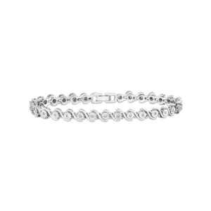 0.19ct Diamond and Silver Twist Bracelet - UD3241
