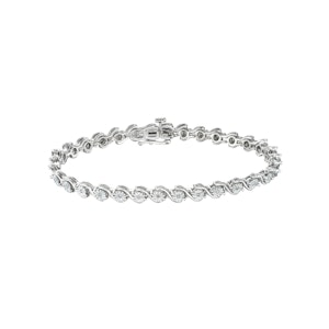 0.19ct Diamond and Silver Twist Bracelet - UD3241