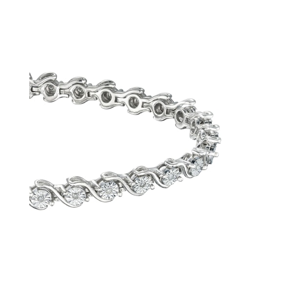 0.19ct Diamond and Silver Twist Bracelet - UD3241 - Image 3