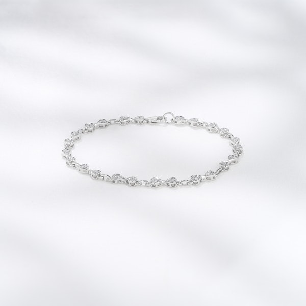 0.25ct Diamond Heart Bracelet Set In Silver - Image 4
