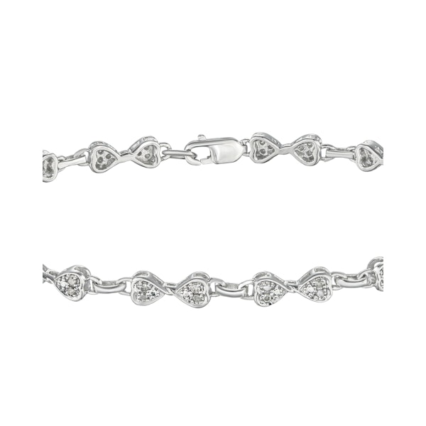 0.25ct Diamond Heart Bracelet Set In Silver - Image 3