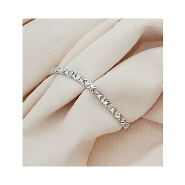Diamond Kisses Bracelet With 0.05ct Set in 925 Silver - Image 3