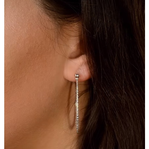 Diamond Hoop Earrings 35mm in Sterling Silver - Ug3237 - Image 4