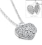 Vintage Heart Locket Lab Diamond Necklace White Topaz in 925 Silver - image 4