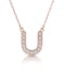 Initial 'U' Necklace Diamond Encrusted Pave Set in 9K Rose Gold - image 1