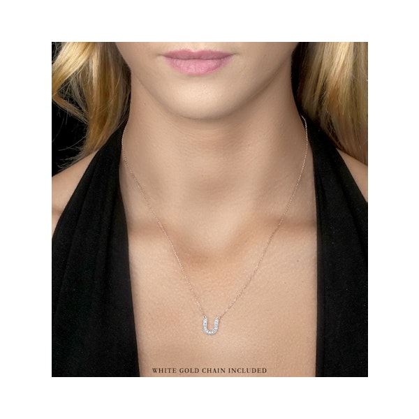 Initial 'U' Necklace Lab Diamond Encrusted Pave Set in 925 Sterling Silver - Image 2