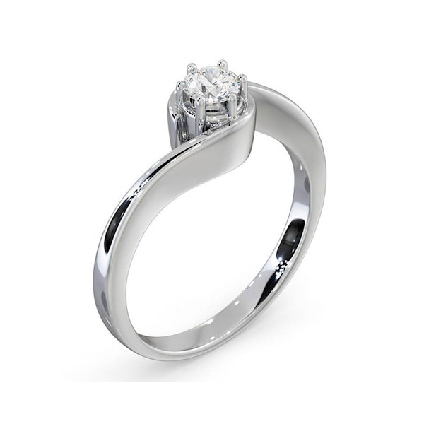 Certified Leah 18K White Gold Diamond Engagement Ring 0.33CT-F-G/VS - Image 2
