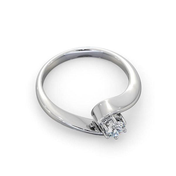 Certified Leah 18K White Gold Diamond Engagement Ring 0.33CT-G-H/SI - Image 4