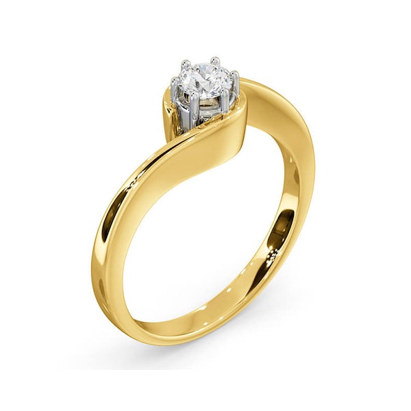 Certified Leah 18K Gold Diamond Engagement Ring 0.33CT-F-G/VS - Image 2