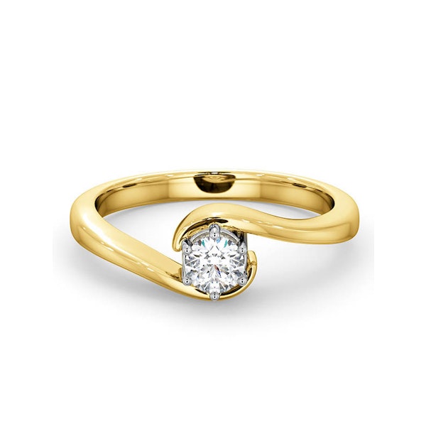 Certified Leah 18K Gold Diamond Engagement Ring 0.33CT - Image 3