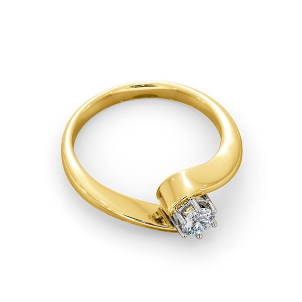 Certified Leah 18K Gold Diamond Engagement Ring 0.33CT-G-H/SI - Image 4