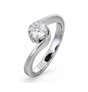Certified 0.50CT Leah 18K White Gold Engagement Ring E/VS1
