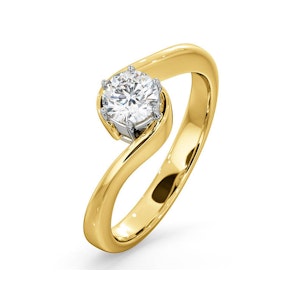 Certified Leah 18K Gold Diamond Engagement Ring 0.50CT