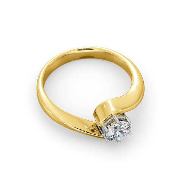 Certified 0.50CT Leah 18K Gold Engagement Ring E/VS2 - Image 4