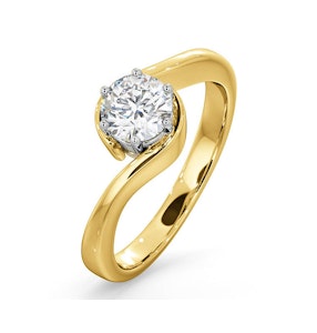 Certified 0.70CT Leah 18K Gold Engagement Ring E/VS1
