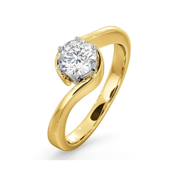 Certified 0.70CT Leah 18K Gold Engagement Ring G/SI2 - Image 1