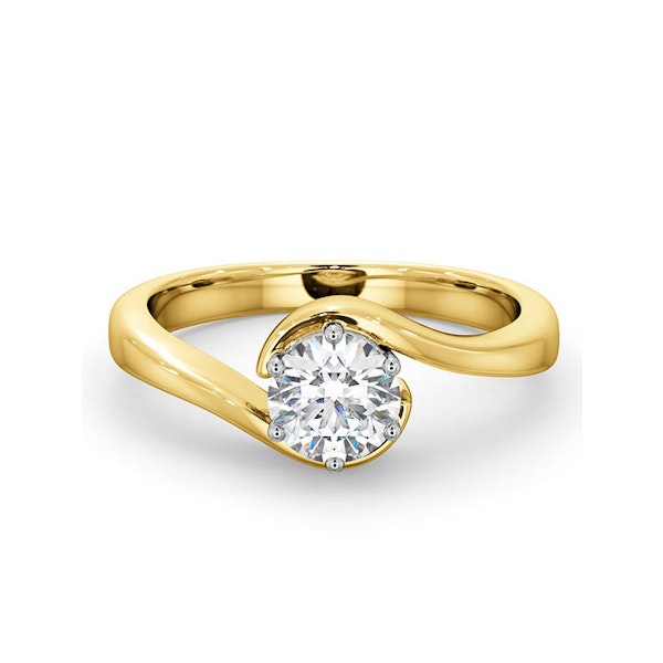 Certified 0.70CT Leah 18K Gold Engagement Ring G/SI1 - Image 3