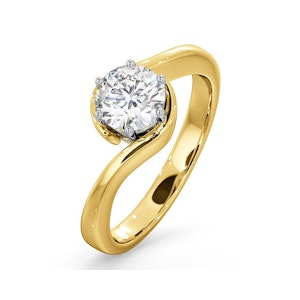 Certified 0.90CT Leah 18K Gold Engagement Ring E/VS2