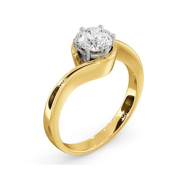 Certified 0.90CT Leah 18K Gold Engagement Ring G/SI1 - Image 2