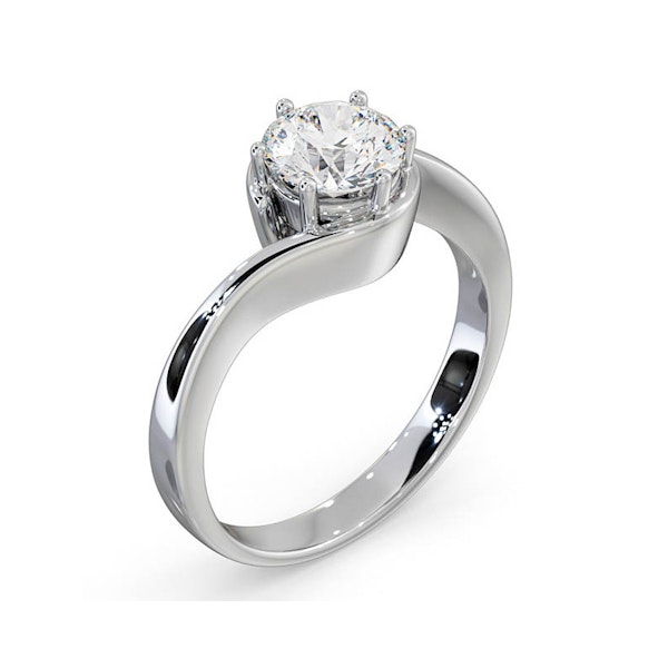 Certified 1.00CT Leah Platinum Engagement Ring E/VS2 - Image 2