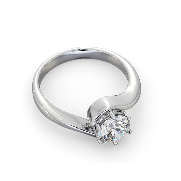 Certified 1.00CT Leah Platinum Engagement Ring E/VS2 - Image 4