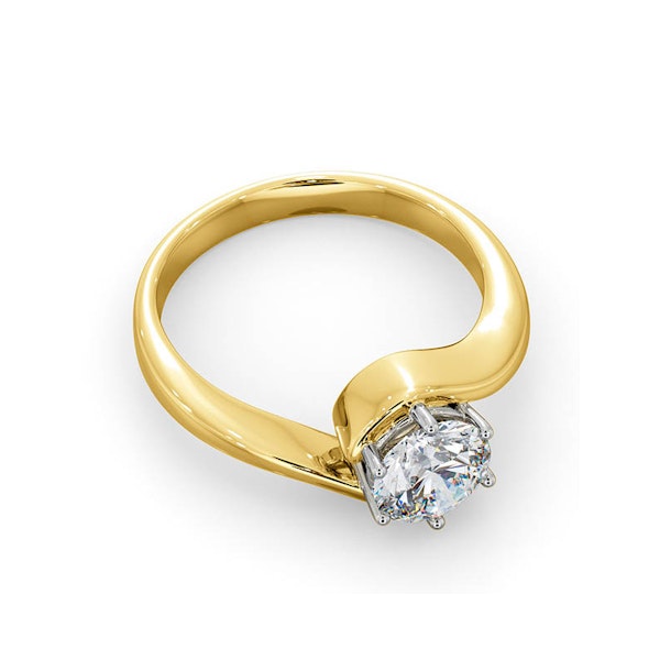 Certified 1.00CT Leah 18K Gold Engagement Ring E/VS1 - Image 4