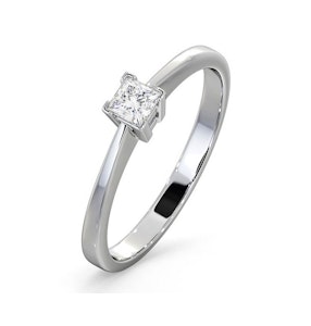 Certified Lauren 18K White Gold Diamond Engagement Ring 0.25CT-F-G/VS