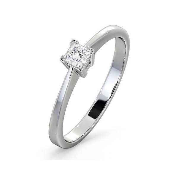 Certified Lauren 18K White Gold Diamond Engagement Ring 0.25CT-G-H/SI - Image 1