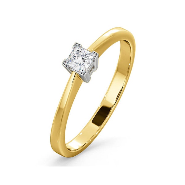 Certified Lauren 18K Gold Diamond Engagement Ring 0.25CT-G-H/SI - Image 1