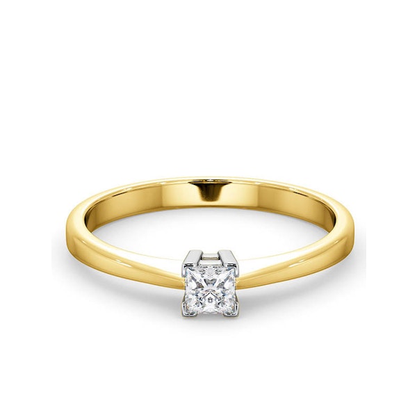 Certified Lauren 18K Gold Diamond Engagement Ring 0.25CT-F-G/VS - Image 3