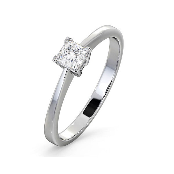 Engagement Ring Certified Lauren 18K White Gold Diamond 0.33CT-F-G/VS - Image 1