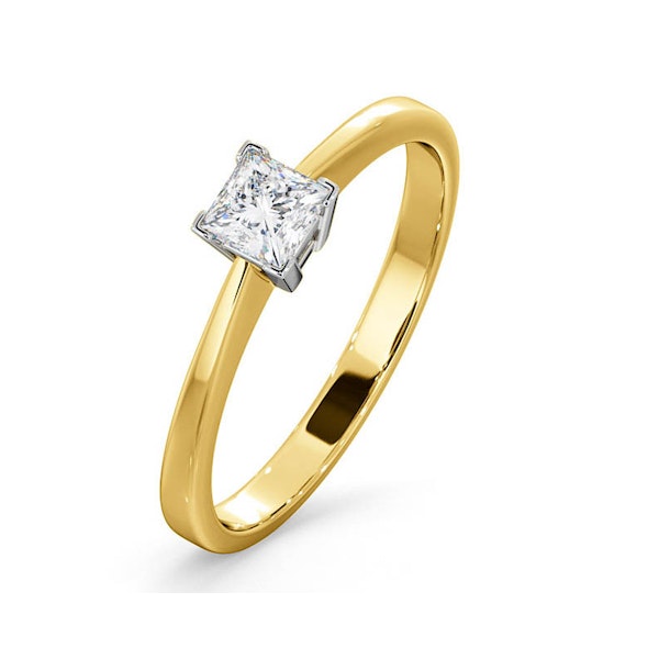 Certified Lauren 18K Gold Diamond Engagement Ring 0.33CT-G-H/SI - Image 1