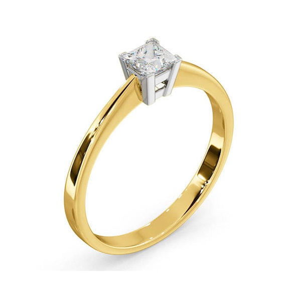 Certified Lauren 18K Gold Diamond Engagement Ring 0.33CT-F-G/VS - Image 2