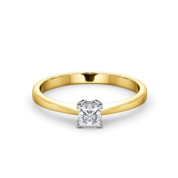 Certified Lauren 18K Gold Diamond Engagement Ring 0.33CT-F-G/VS - Image 3