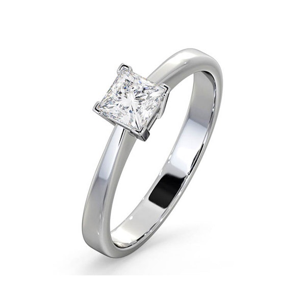 Engagement Ring Certified Lauren 18K White Gold Diamond 0.50CT-F-G/VS - Image 1