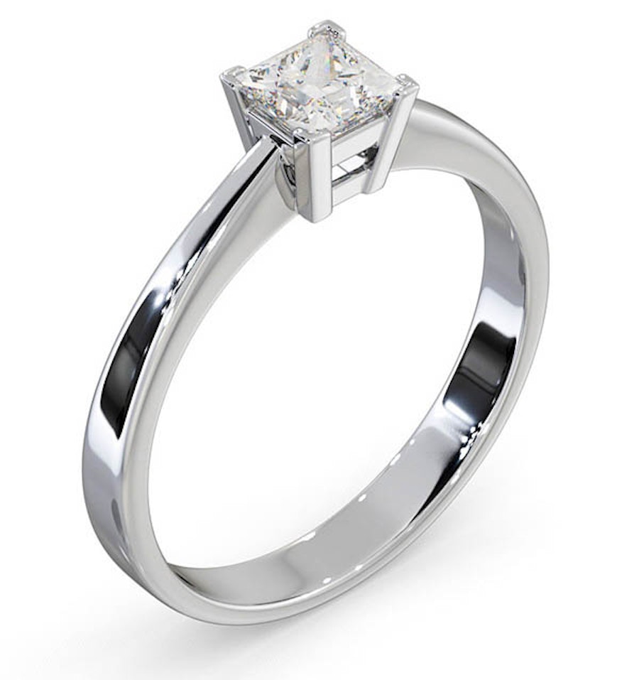 Engagement Ring Certified Lauren 18K White Gold Diamond 0.50CTFG/VS