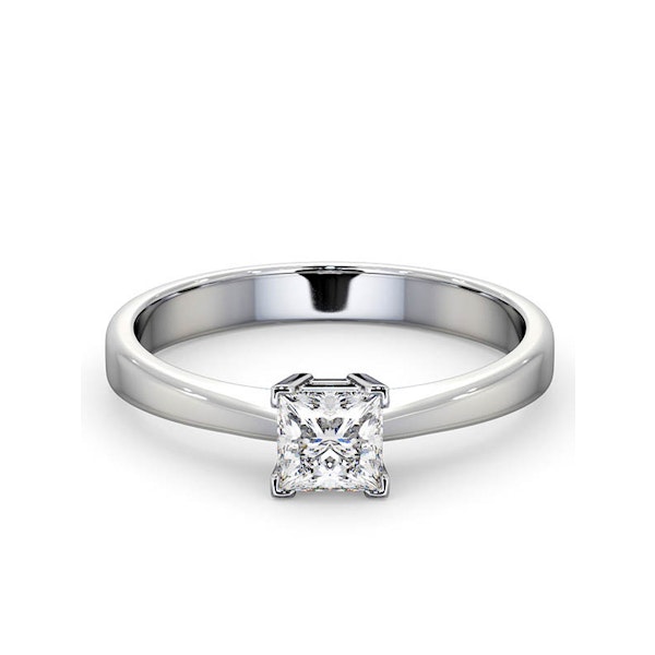 Certified Lauren 18K White Gold Diamond Engagement Ring 0.50CT-G-H/SI - Image 3