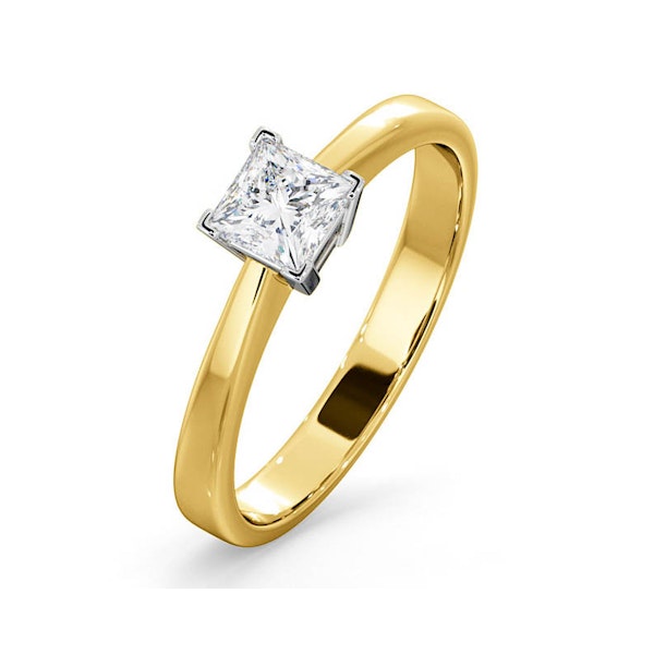 Certified Lauren 18K Gold Diamond Engagement Ring 0.50CT-F-G/VS - Image 1