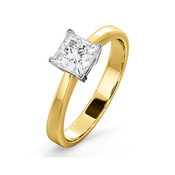 Certified Lauren 18K Gold Diamond Engagement Ring 0.75CT-G-H/SI - Image 1