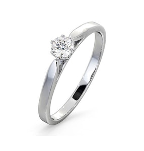 Certified Low Set Chloe Platinum Diamond Engagement Ring 0.25CT-F-G/VS